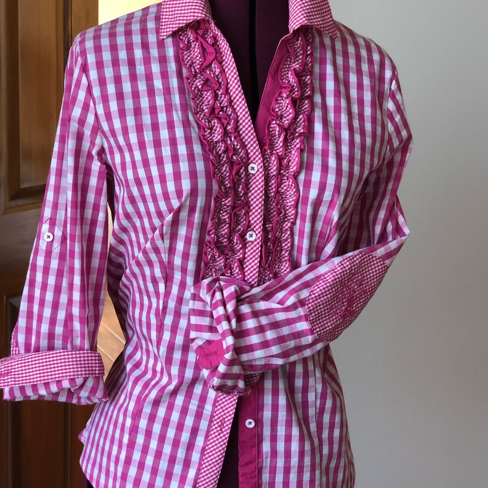 October Fest gingham blouse made in Germany